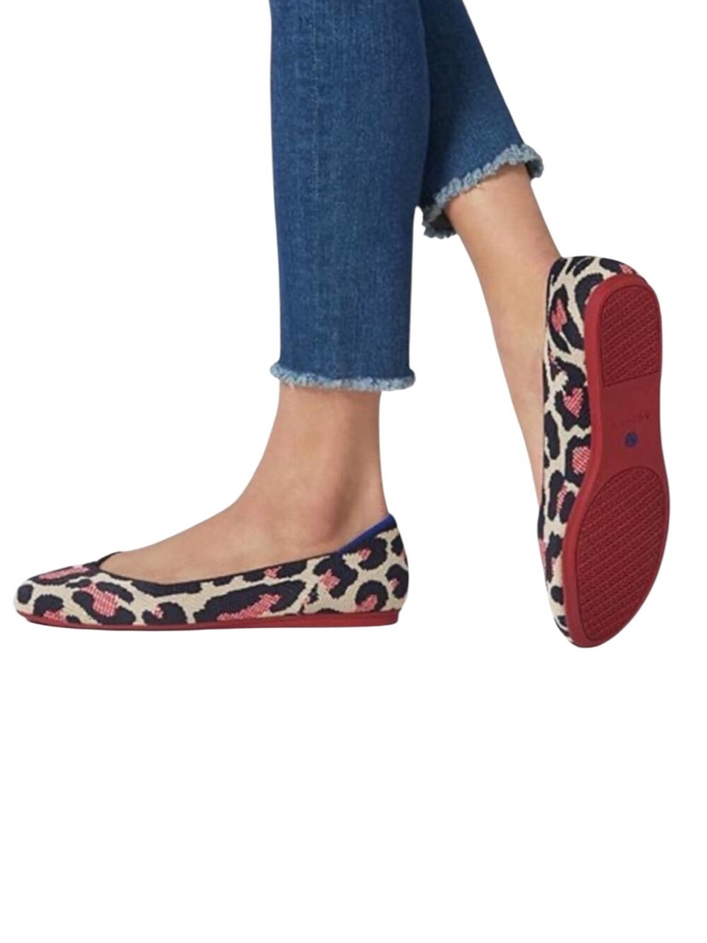 Rothy's Leopard Knit Ballet Flats in Beige, Black & Pink